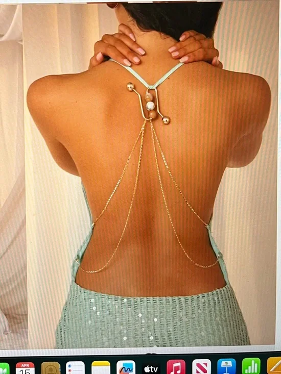 Peppermayo Mint Sequin Halter Backless Mini Dress - Picture 2 of 4